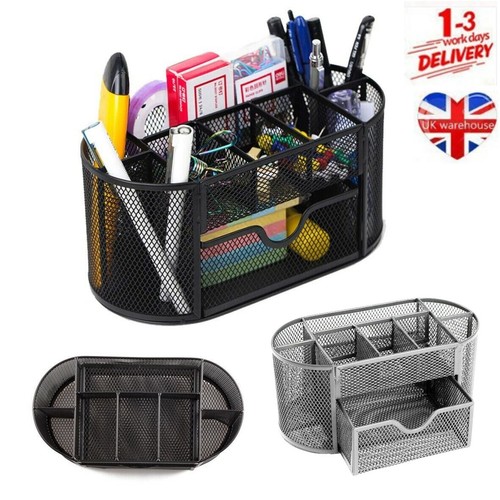 Metal mesh desk organiser - metal,