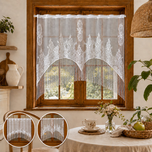 Kitchen cafe curtain lace - curtain, net