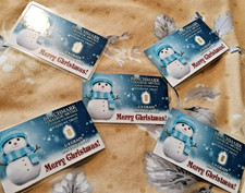 0.017 grams pure gold Christmas Snowman gift investment cards