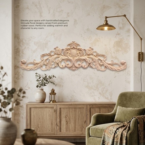 Floral theme wood - wood, wall
