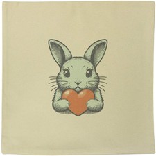 40cm x 40cm 'Pastel Sweetheart Bunny' Canvas Cushion Cover (CV00038054)