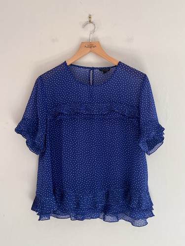 Topshop blue white polka - topshop,