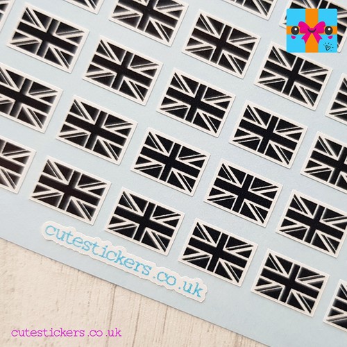 Union jack flag stickers black - union,