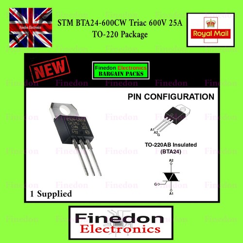 Stm bta24 600cw triac - stm, 600v