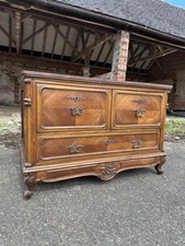 Antique French 19th Century Oak Chest Of Drawers Louis XV Style Two Over One