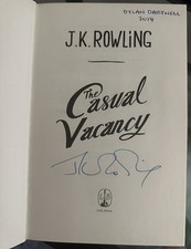 J.K. Rowling Signed Book Casual Vacancy With Hologram Harry Potter Autograph