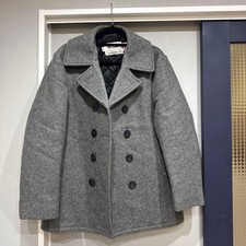 Schott Pea Coat 740N Wool Jacket Gray Size 40 Made in USA Vintage Outerwear