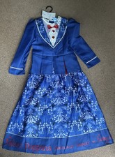 TU Mary Poppins Costume Dress Fancy Dress for 7-8 Years, Includes Hat and Bag