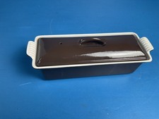 Le Creuset No 28 cm Vintage Brown Enamel Cast Iron Terrine Casserole Dish 