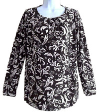 Kim & Co Textured Scrolls print  Tunic-top- Thyme - med-14
