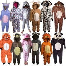 Kids 1Onesie Costume Girls Boys Fleece All In One Outfit Age 2-12 Years