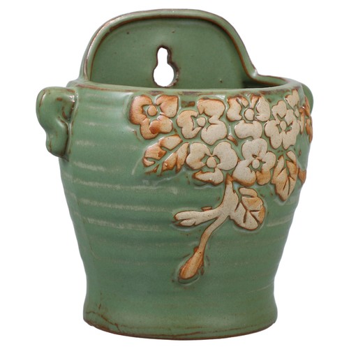 Green ceramic hanging flower - green,