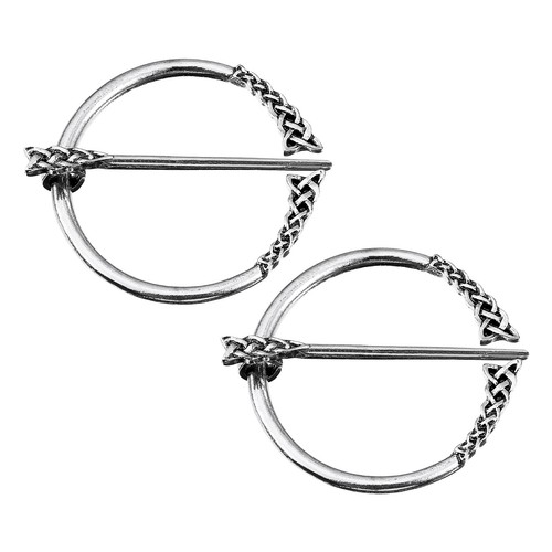 2pcs bright silver - silver, alloy