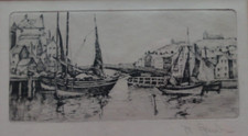 Old original etching - etching, signed