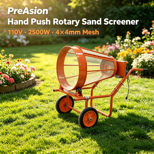Hand push rotary sand - push, screener