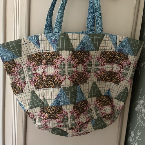 Patchwork tote bag with - , a
