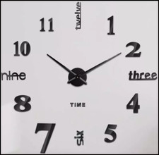 Wall clock, SOLEDI large, funky, frameless clock.  Position as 60/90/120cm wide