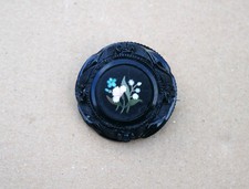 ANTIQUE WHITBY JET and PIETRA