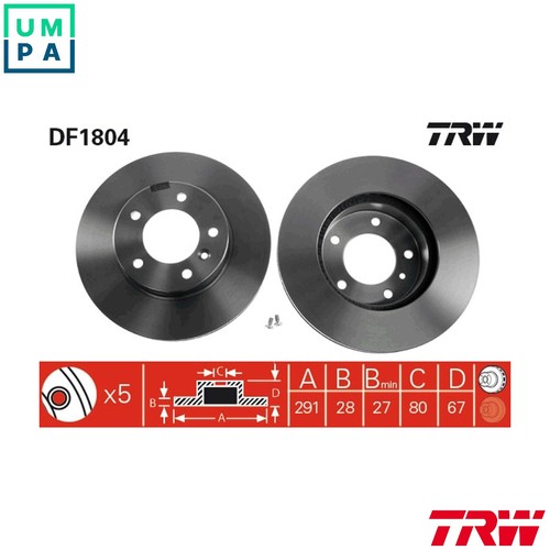 Brake disc df1804 for - 2x,