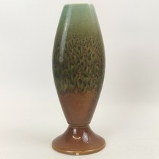 Cinque Ports Green Studio Pottery Vase 9" Art Glaze The Monastery Rye Brown