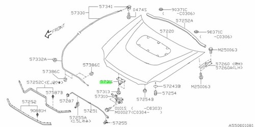 Bonnet hood latch - hood, for