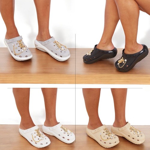 Womens platform heeled clogs - heeled,