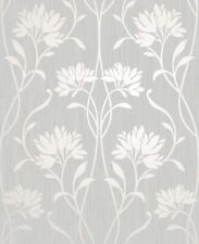 FD42585 FLORENCE FLORAL GREY BLOWN VINYL WALLPAPER