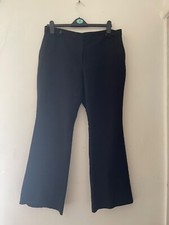 Black Wide Leg Formal Smart Work Trousers - Size 16