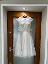 Tea-length Lace and Tulle Wedding Dress UK Size 10