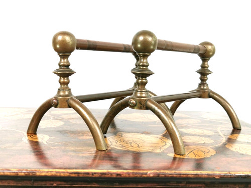 Victorian brass fire - fire, pair