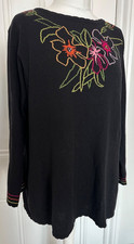Black Intarsia Floral Jumper