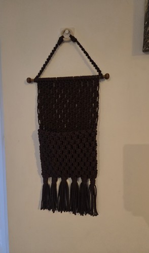 Macrame brown wall pocket - brown,