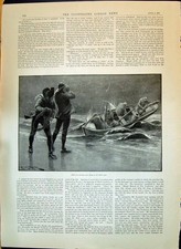 Old 1897 Woodville Illustration Frozen Margit Story Sea Little Boat M Victorian