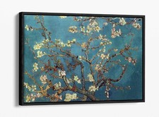 VAN GOGH ALMOND BLOSSOMS-DEEP FLOATER/FLOAT EFFECT FRAMED CANVAS WALL ART PRINT