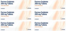 6 x FERROUS SULPHATE 200mg