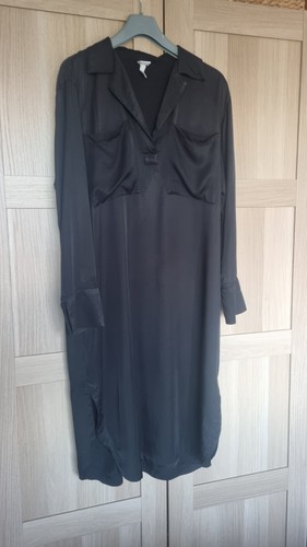 Black satin kaftan shirt - h&m,