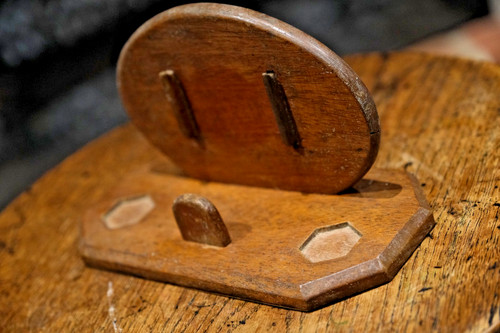 Antique folding wooden book - antique,