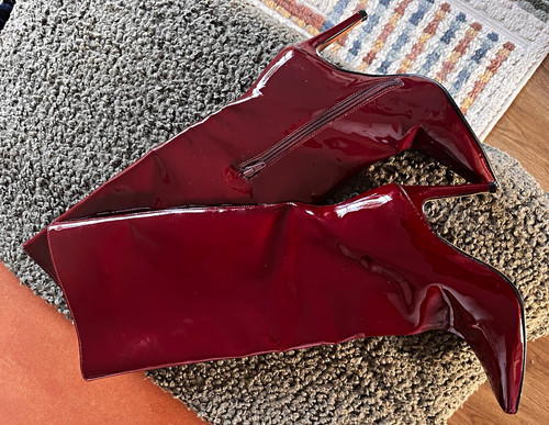 Karen millen burgundy patent - karen,