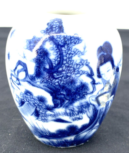 Chinese vase blue and - vase, white