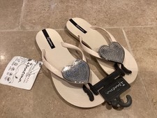 IPANEMA MAXI HEART FLIP FLOPS BRAND NEW 33/34B 35/36 EU 1/2UK IVORY SILVER
