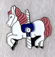 Carousel horse pin badge