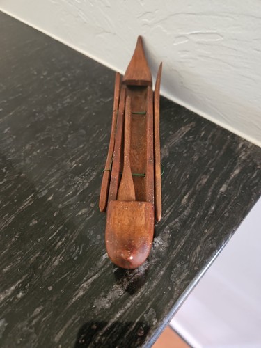 Vintage hand carved wooden - carved,