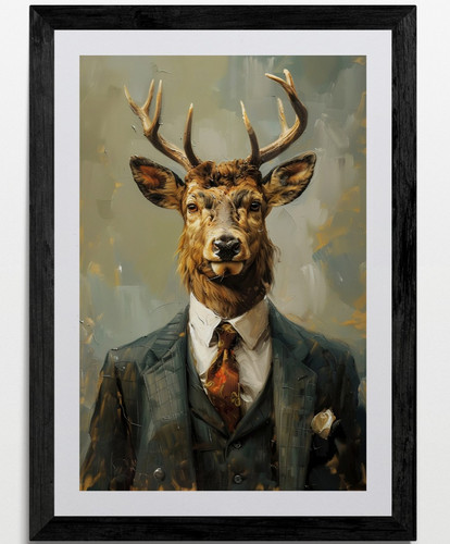 Stag suit framed - a,