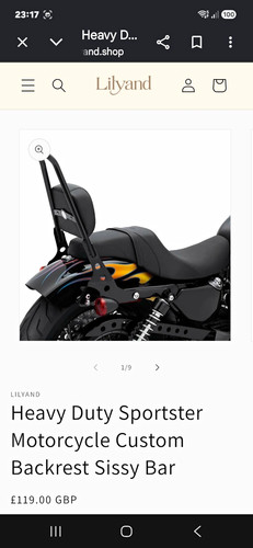 Harley rear seat - seat, bar