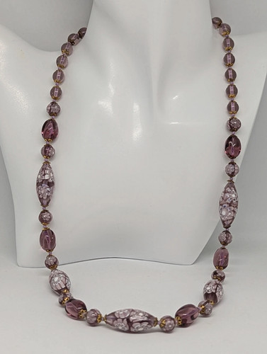 Vintage glass necklace murano - glass,