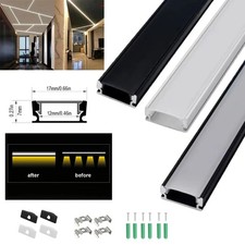 6 Pack LED Aluminium Channel Profile 3.3ft Extrusion Diffuser Strip Lights Cover