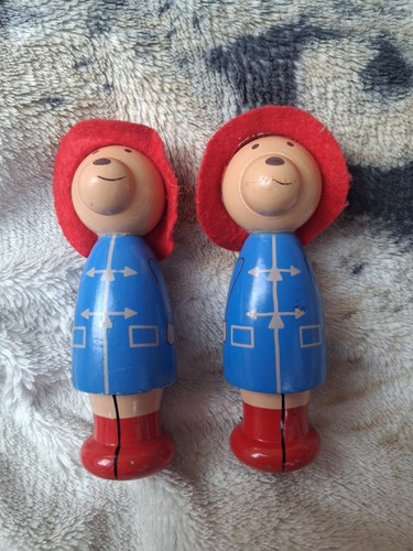 Wooden paddington bear toy - 2x,
