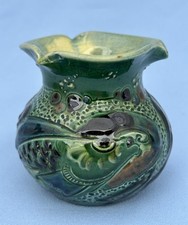 CH Brannam Barum Pottery 1902 Dated Fish Vase - from Torquay Pottery Collection