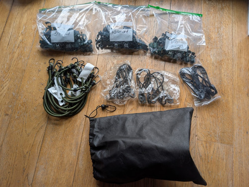 Extra bungees and fixings for