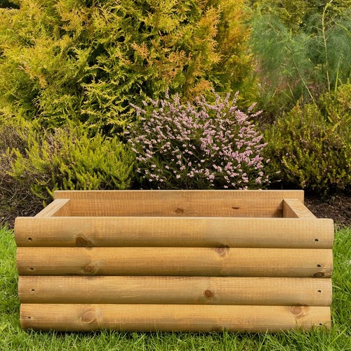 Wooden garden planter trough - garden,
